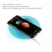 Antye Qi Wireless Charger Kit for iPhone 7 Includes Wireless Charging Pad and Matte Finish Receiver Back Case - Black/Blue