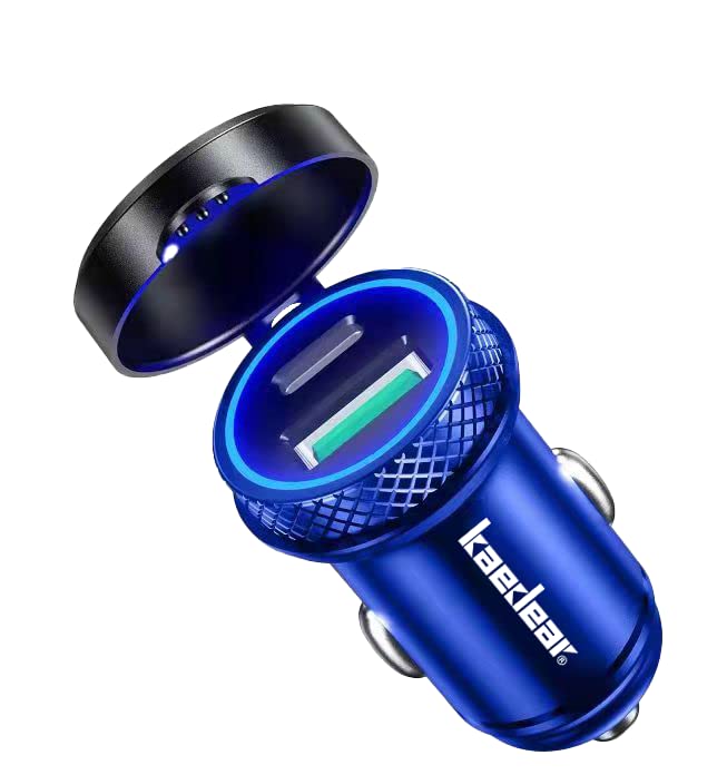 Kaedear バイク シガー ソケット USB 防水 USB電源 PD QC3.0 タイプC タイプA 2ポート 標準 シガーソケット アルミ 防水キャップ 付き ブルーの商品画像