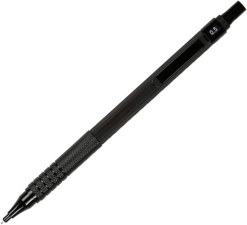 Shulaner Mechanical Pencil 0.5mm Metal Black Propelling Pencil with