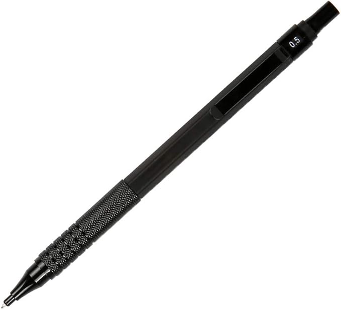 Shulaner Mechanical Pencil 0.5mm Metal Black Propelling Pencil with