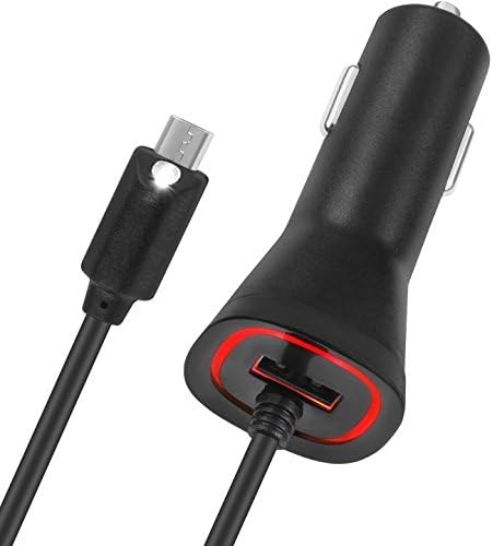 Rapid Car Charger Dual Output ,LED Light and Micro USB - for Samsung Galaxy S7 S6 S5 S3 S4 Note2 Note3 - Motorola Droid Turbo - Razz Maxx - Moto X - Lg G2 - Htc One - Dna