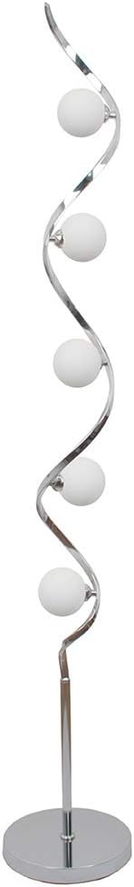Bombo Swirled Polished Chrome Opal Spheres Floor Lamp