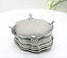Limlook Decorative Antique Castle/Carriage Engraved Silver Trinket Box Velvet Lined, Ornate Metal Small Jewelry Treasure Box Hinged Lid Footed Standing Keepsake Box (Choose One at Random)