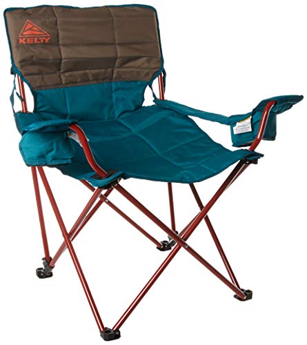 Kelty Deluxe Reclining Lounge Chair, Deep Lake/Fallen Rock - Folding Camp Chair for Festivals, Camping and Beach Days - Updated 2019 Model