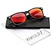 zeroUV - Classic Colored Mirror Lens Square Horn Rimmed Sunglasses for Men Women
