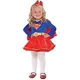 Suit Yourself Superman Classic Supergirl Costume for Babies, Size 12-24 Months, Includes a Dress, a Headband, an a Cape