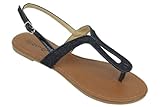 Star Bay Womens Glitter Roman Gladiator Sandals