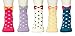 Maiwa Girls Cotton Bow Pattern Slight Seam Novelty socks for girls,Toddlers, kids 5 pack