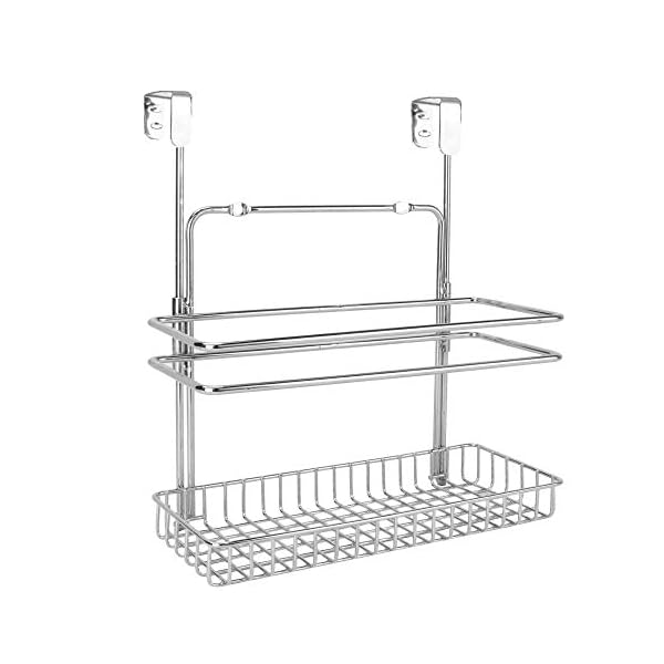 Over-Door-Organiser-Shelves-Two-Tier-Cupboard-Hanging-Basket-Wall-Mounted-Kitchen-Storage-Chrome-Cabinet-Shelves-Organiser-MW Over Door Organiser Shelves | Two Tier Cupboard Hanging Basket | Wall Mounted Kitchen Storage | Chrome Cabinet Shelves…