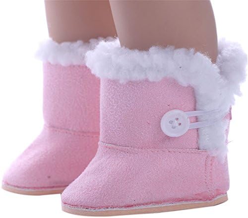 Joykith Toy 18 inch Girl Doll Shoes Fashion Doll Shoes Pretty Suede Style Boots for 18in Our Generation Girls Doll The United States Girls Doll Accessory Toys (Pink)