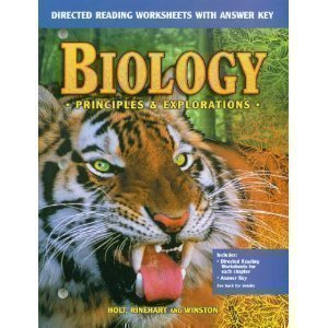 biology principles and explorations directed reading worksheets with answer key holt rinehart winston 9780030543616 amazon com books