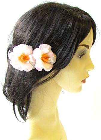 2 x Light Pink Cherry Blossom Flower Hair Pins Vintage Rockabilly Clip 40s 1487 *EXCLUSIVELY SOLD BY STARCROSSED BEAUTY*