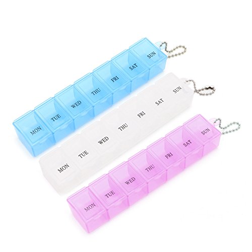 BYNNIX 7 Day Transparent Storage Box Jewelry Ornament Drug Compartment Display Case