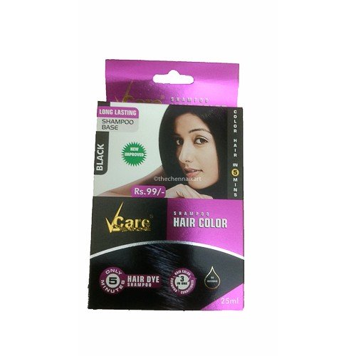 Buy Vcare Shampoo Hair Color Black 25ml Online At Low Prices In