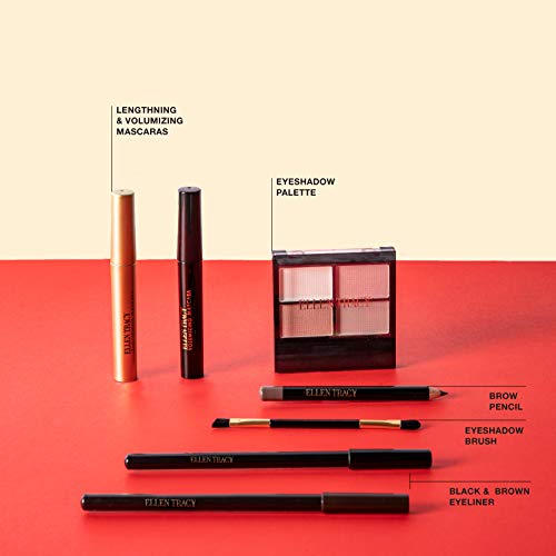 Ellen Tracy Eye Makeup Set with Eyeshadow Pallete, Eyeliner Pencils