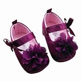 WXBUY Baby Girls Toddlers Purple Flower Non-slip Soft Sole Crib Shoes