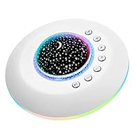 White Noise Machine Baby for Sleeping with Night Light/Starry Ambient Light, USB Portable Sound Machine for Kids, 20 Non-Looping HiFi Nature Sounds/Fan Baby Lullaby Sound Machine, Timer & Memory