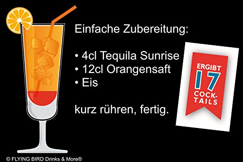 Flying Bird - Tequila Sunrise | 0,7l Bar Premix 28% vol für 17 fertige Cocktails | Orangensaft auffüllen und genießen – Bild 3