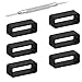 Adebena 6Pieces Rubber Watch Band Strap Loops Black Clear Replacement Resin Holder Retainer 18mm 20mm 22mm with Spring Bar tools (18mm, Black)