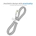 VOJO (2 Pack) 6ft Micro USB Cable [Grey], Tangle-Free High Speed USB 2.0 Male A to B Sync & Charging Cord for Android, External Battery Pack, Cameras and More