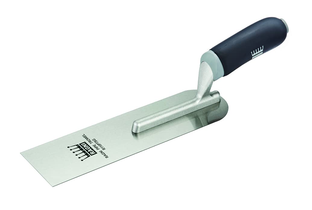 Ragni RAG110PTSG 10 1/2 x 3-Inch 110PTSG Soft Grip Handle Pipe Trowel - Silver