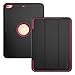 DUNNO Case Compatible with iPad 6th/5th Generation 9.7-Inch 2017/2018, Three Layer Heavy Duty Full Protection Case with [Auto Sleep/Wake] Stand Design for iPad 5/6 Generation (Black+Rose)