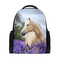 ColourLife Book bag Beautiful Palomino Horse Backpack School Bag Casual Travel Daypack