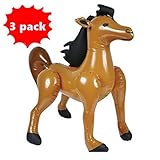 Set of 3 inflatable HORSES - 36 inch - inflate horse Farm Animal - by happy deals