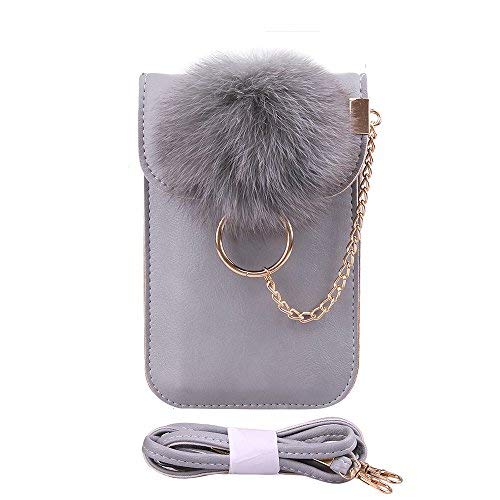 Cell phone purse with shoulder strap,small crossbody bags for women,phone wallet for girls (Gray)