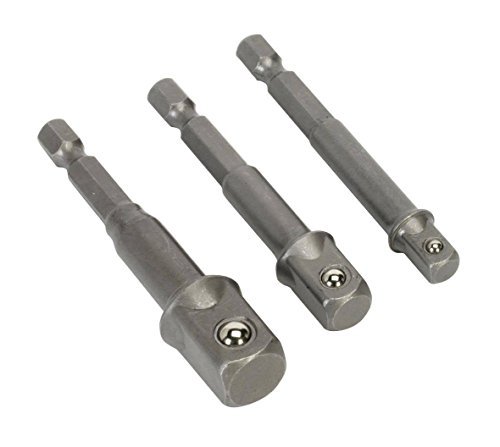 Socket Bit Adapter Drill Nut Driver Power Extension Bar 3pc Set 1/4