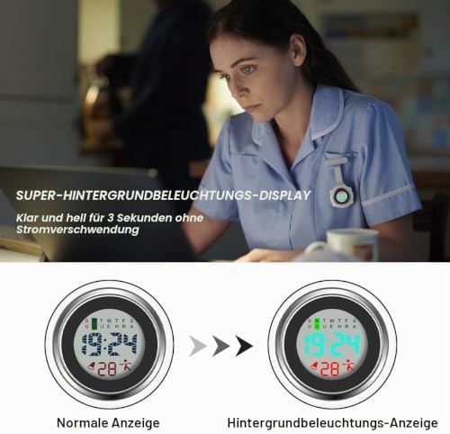 Krankenschwester Uhren, Taschenuhr Digitaler mit Stecknadel