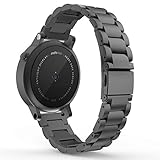 Gear S2 Classic Watch Band, MoKo Universal Stainless Steel Watch Band Strap Bracelet with spring pin for Samsung Gear S2 Classic SM-R732 & SM-R735 / Motorola Moto 360 2nd (Men's 42mm 2015), BLACK