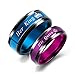 Iflytree 2Pcs Matching His Queen Her King Couples Rings Wedding Engagement Band for Him and Her Stainless Steel Bridal Sets Promise Rings For Couple Anniversary Jewelry