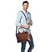 JINDILONG Mens PU Leather Briefcase 10-13.3 Inch Shoulder Laptop Bag Messenger Bag Waterproof Brown