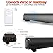 Sound Bars, Soundbar Wired and Wireless Audio Switch Between Bluetooth, Line in, TF Card, Home Theater Surround Sound for TV Cellphone Tablet(16-inch, Included RCA,3.5mm AUX,Remote Control) (Black)thumb 2