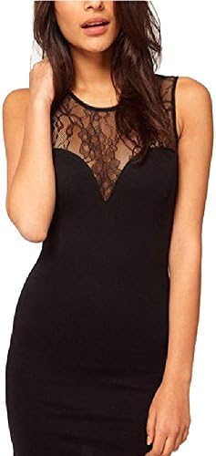 Molif Women Summer Lace Club Sexy Bodycon Dress Party Short Pencil Dresses Black Vestido Robe Black M