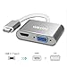 wesimi USB C to HDMI VGA Adapter ，USB 3.1 Type C (USB C) To VGA HDMI UHD Converter Adapter With Aluminium Case For Macbook/Chromebook Pixel, Plug And Play