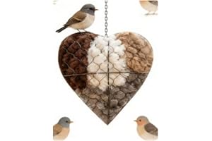 Quhoxdye Handmade Alpaca Fiber Bird Nesting Heart, Alpaca Fiber Bird Material House,Birds Nests, Hummingbird Nest Boxes for O