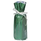 Gift Mate 21096-5 5-Piece Wine/Bottle Drawstring Gift Bags, Diamond Green