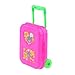 Jili Online Cute Pink Plastic Rolling Suitcase Luggage Box for Barbie Doll Travel Accessories