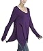 Urban CoCo Women's Long Sleeve Handkerchief Tunic Top with Thumb Hole Flowy Shirt (XX-Large, Purple)