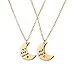 Lux to The Moon Back BFF Star Crescent Celestial Valentine Heart Best Friends Forever Necklace Set (2pc)