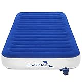 EnerPlex Never Leak Luxury Air Mattress Airbed with Wireless Pump Raised Single High Blow Up Bed for Home Camping Travel 2-Year Warranty