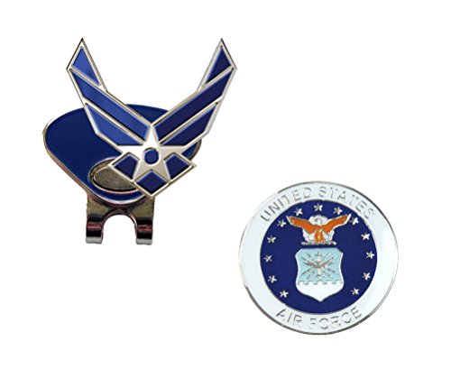 US Air Force WINGS and US Air Force (Round) Ball Marker with Magnetic Clip Combo