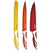 HULLR 7 Piece Kitchen Knife Set Stainless Steel Knives with Multi Colored Non-Stick Coating includes Ceramic Peeler Gift Box