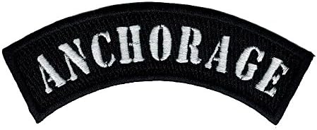 Anchorage City Rocker/biker 4 Inch Width Diy Embroidered Iron on / Sew on Patch #C63