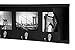 Kiera Grace Riley Floating Modern Wall Mounted Coat Shelf with 3 Metal Hooks for Home, Office, 1Pack, Black