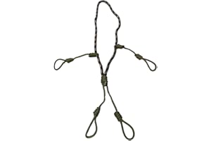 HuntEmUp Ultimate Camo Rope Call Lanyard - Duck Call Goose Call Lanyard - Duck Hunting Lanyard - Single Rope 4 Loop - Suitable for 3 or 4 Calls