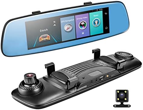 DKEyinx 4G Dual Lens Dash Cam, Touch Rear View Mirror Camera, 7.84 Inch Monitor, Smart 1080P Dual Lens, Car DVR, Black