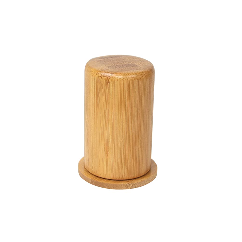 Yardwe Wooden Toothpick Box Carving Holder with Lid Compact Beech Wood Toothpick Carrier for Kitchen Dining Table Decoration